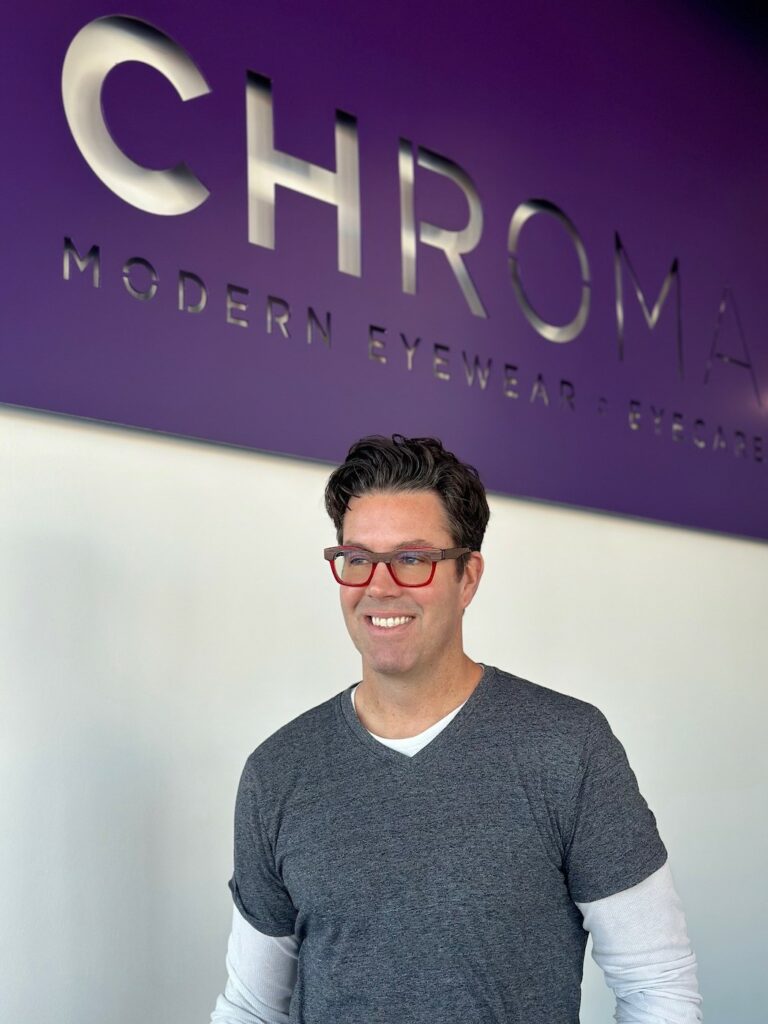 Red Etnia Barcelona frames at CHROMA in Fort Worth.